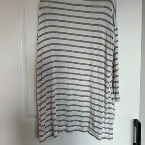Audrey 3+1 Grey and White Striped Cardigan